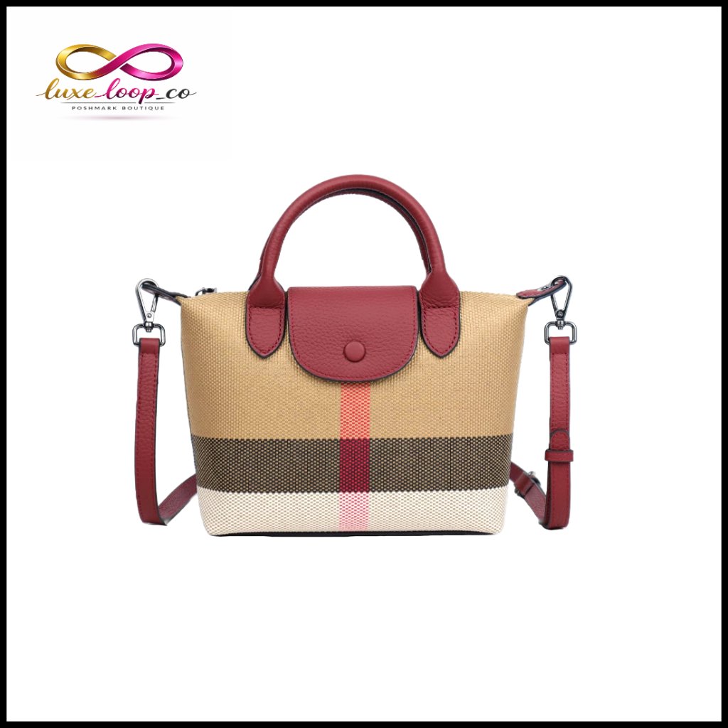Structured Satchel Purse Mini Plaid Adjustable Crossbody Bag Classic Vintage